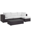 Modway Convene 5-piece Outdoor Patio Sectional Set In Brown