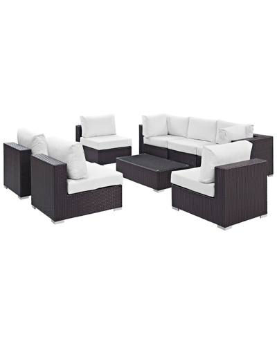 Modway Convene 8-piece Outdoor Patio Sectional Set In Brown