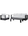 Modway Tahoe Outdoor Patio 3-piece Set In Gray