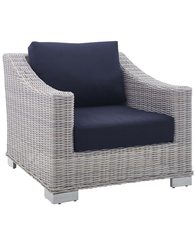 Modway Conway Sunbrella Outdoor Patio Rattan Armchair In Gray