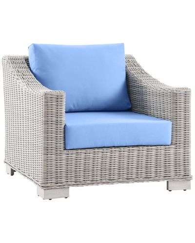 Modway Conway Outdoor Patio Rattan Armchair In Gray