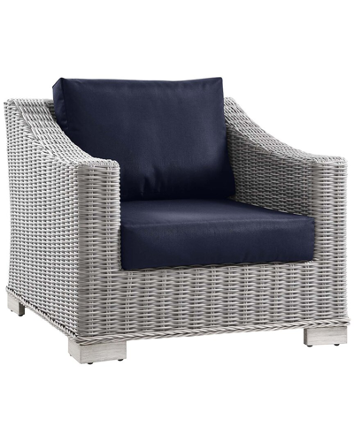 Modway Conway Outdoor Patio Rattan Armchair In Gray