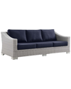 Modway Conway Outdoor Patio Rattan Sofa In Gray