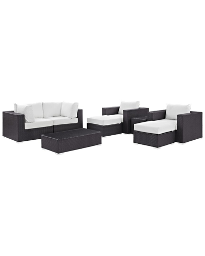 Modway Convene 8-piece Outdoor Patio Sectional Set In Brown