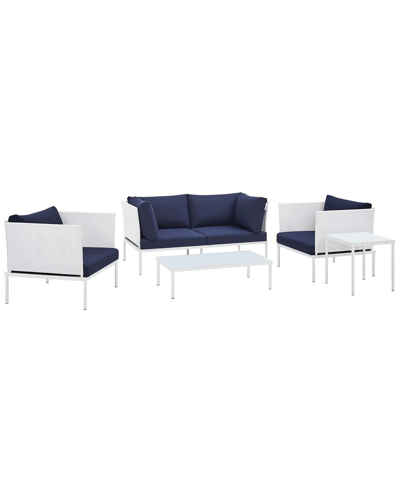 Modway Harmony 5-piece Sunbrella Outdoor Patio Furniture Set In White