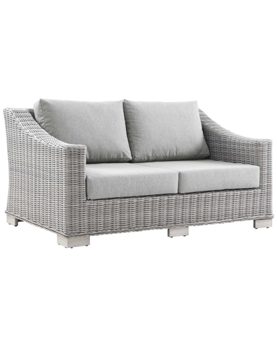 Modway Conway Outdoor Patio Rattan Loveseat In Gray