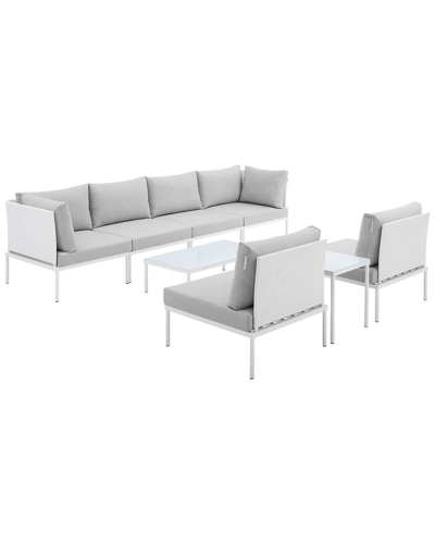 Modway Harmony 8-piece Sunbrella Outdoor Patio Sectional Sofa Set In White