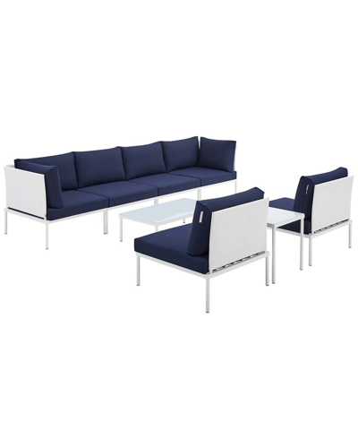 Modway Harmony 8-piece Sunbrella Outdoor Patio Sectional Sofa Set In White