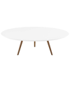 Modway Lippa 47in Round Wood Top Coffee Table With Tripod Base In Brown