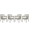 MODWAY MODWAY AURA OUTDOOR SET OF 4 DINING ARMCHAIRS PATIO WICKER RATTAN