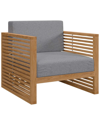 Modway Carlsbad Teak Wood Outdoor Patio Armchair In Brown