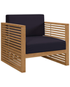Modway Carlsbad Teak Wood Outdoor Patio Armchair In Brown