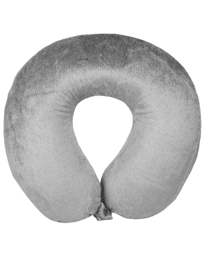 Bon Voyage Solid Memory Foam Travel Neck Pillow - Grey