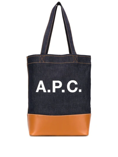 Apc A.p.c. Axel Tote Bags In Blue