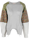 Andersson Bell Rosee Embellished Patchwork Cotton-jersey, Corduroy And Shell Sweater In Grey Grey