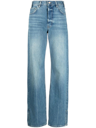 Anine Bing Roy Jeans Woman Blue In Cotton