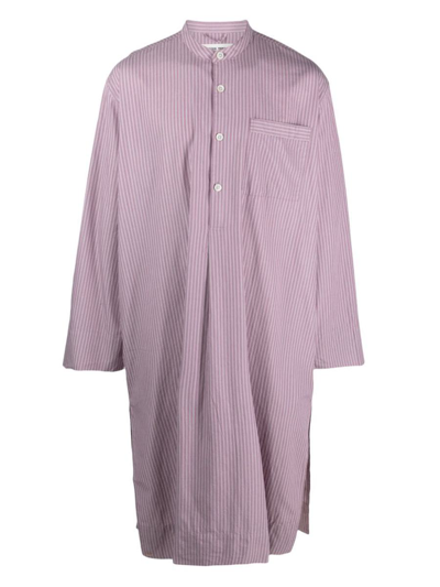 Birkenstock Tekla Organic Cotton Sleep Shirt In Pink & Purple