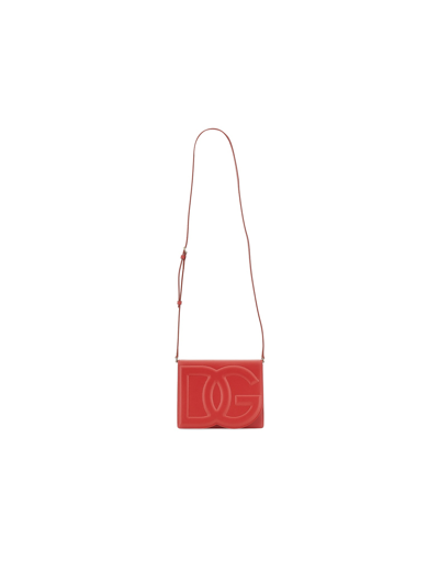 Dolce & Gabbana Dg Logo Flap Leather Shoulder Bag In Rouge