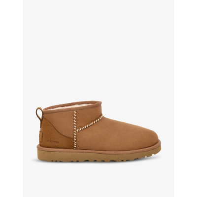 Ugg Womens Tan X Madhappy Classic Ultra Mini Suede Boots