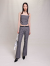 Maje Pocelyn Low Waist Tailored Trousers In Grey