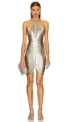 Cult Gaia Mara Dress In Metallic Silver