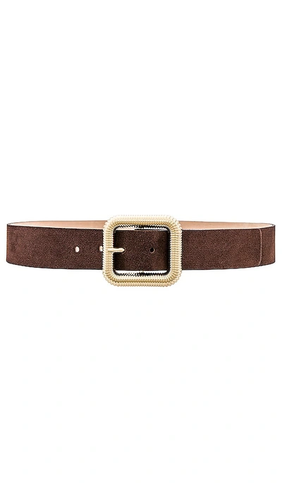 B-low The Belt Genesis Suede Belt In Chocolate