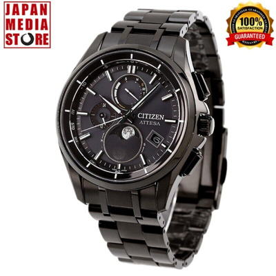 Pre-owned Citizen Attesa By1006-62e Moon Phase Eco-drive Atomic Solar Men Watch Japan