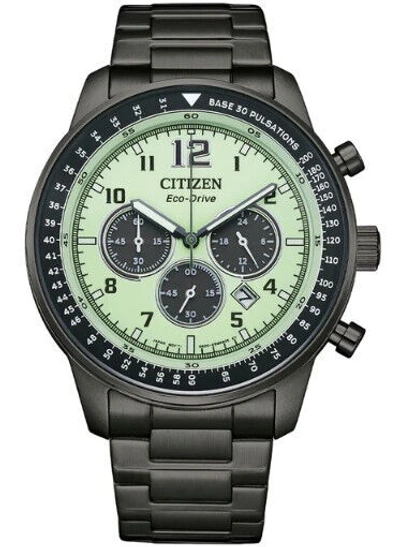 Pre-owned Citizen Eco-drive Luminous Dial Chronograph Men's Watch Ca4507-84x