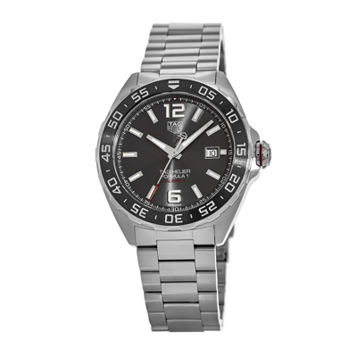 Pre-owned Tag Heuer Formula 1 Anthracite Steel Ceramic Auto Men's Watch Waz2011.ba0842
