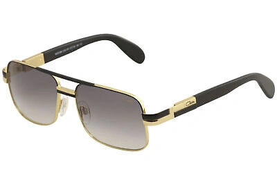 Pre-owned Cazal Legends Men's 988 001 Black/gold Fashion Pilot Sunglasses 57mm In Gray