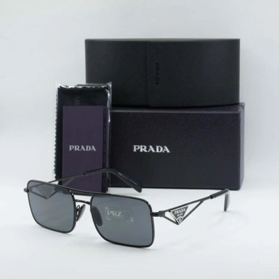 Pre-owned Prada Authentic  Pra52s 1ab5z1 Black/dark Gray Polarized 56-17-140