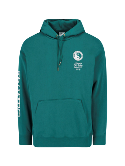 Puma Logo-print Cotton Hoodie In Green