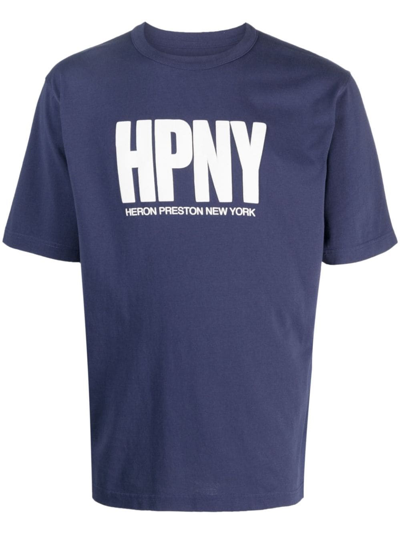 Heron Preston Logo-print Cotton T-shirt In Blue