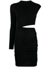 Isabel Marant One-shoulders Cut-out Dress With Draped Detailing In Black  