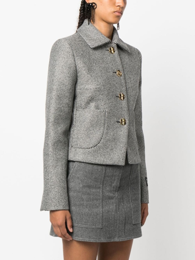 Patou Cropped Wool Jacket In Black