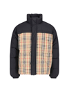Burberry Checked Reversible Padded Jacket In Black
