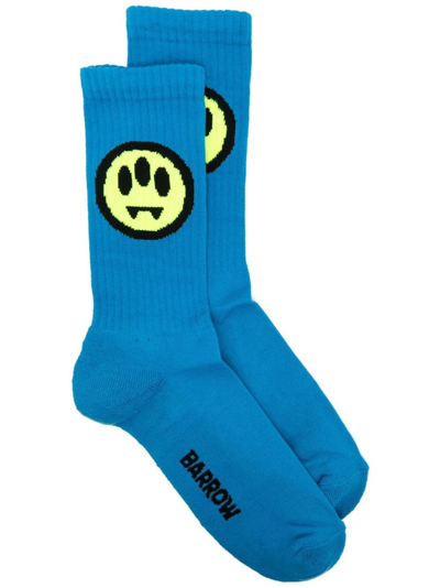 Barrow Logo-print Ribbed Socks In Blue