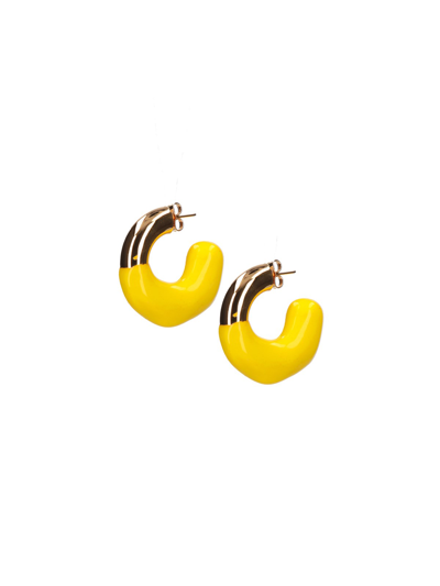 Sunnei Small Hoop Earrings In Yellow