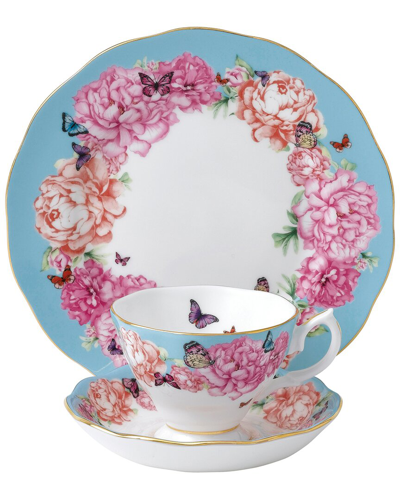 Royal Albert Miranda Kerr Friendship Devotion Footed Mug & Plate Set With $9 Credit In Blue