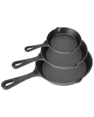 Fresh Fab Finds Newhome 3pc Pre-seasoned Cast Iron Skillet Set In Black
