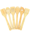 Fresh Fab Finds 6pc Bamboo Wooden Spoons And Spatula Set - Nonstick Cookware Kitchen Tools In Brown