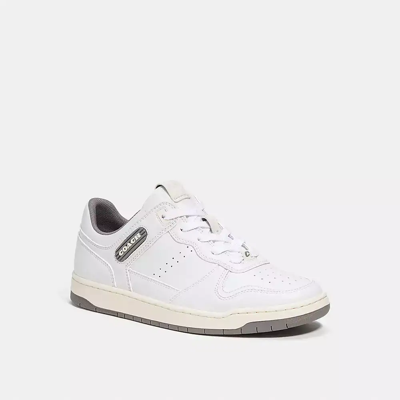Coach C201 Low Top Sneaker In Optic White/heather Grey