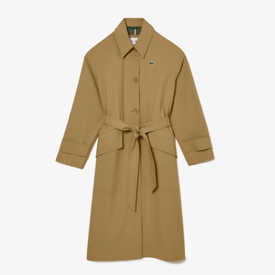 Lacoste Women's Oversized Cotton Coat - 36 In Brown