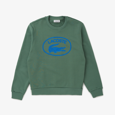 Lacoste Women's Loose Fit Organic Cotton Fleece Sweatshirt - 32 In Green