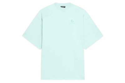 Pre-owned Balenciaga Double B Worn Out T-shirt Light Green