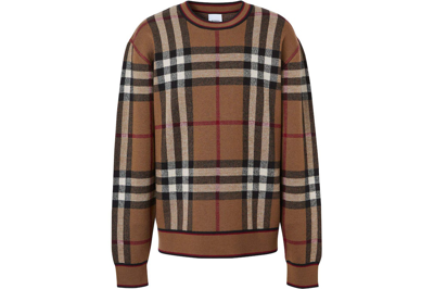 Pre-owned Burberry Naylor Check Sweater Brown