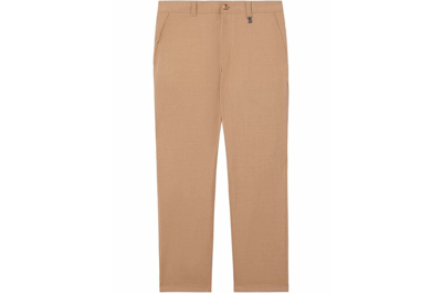 Pre-owned Burberry Tb Straight-leg Trousers Dusty Sand