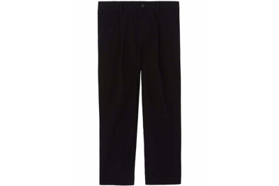 Pre-owned Burberry Tb Straight-leg Trousers Black