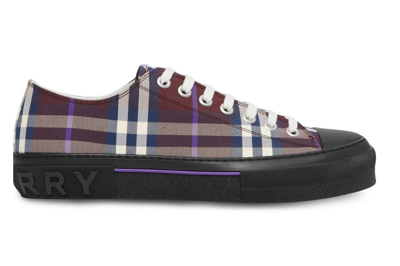 Pre-owned Burberry Vintage Check Low Top Sneaker Burgundy Check