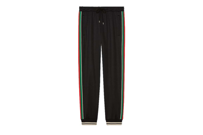 Pre-owned Gucci Technical Jersey Track Pants Black